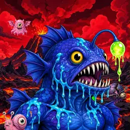 Oozlings #3009, Anglerfish · Lava Fields