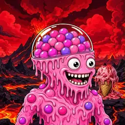Oozlings #3012, Gumball Brain · Lava Fields