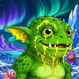 Oozlings #3013, Mutated Toad Goblin · Aurora Ice