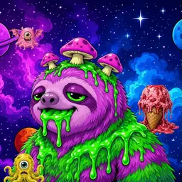 Oozlings #3016, Mutated Slime Sloth · Void Nebula