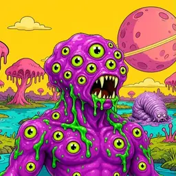 Oozlings #3017, Mutated Eyeball Cluster · Turquoise Swamp