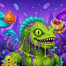 Oozlings #302, Swamp Fish · Fungus Forest