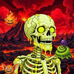 Oozlings #3022, Mutated Skull · Lava Fields