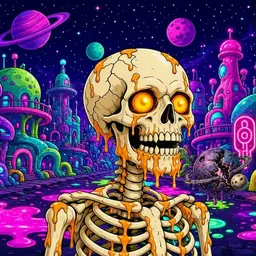 Oozlings #3023, Skull · Neon City