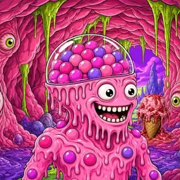 Oozlings #3027, Gumball Brain · Flesh Cave