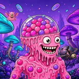 Oozlings #303, Gumball Brain · Fungus Forest