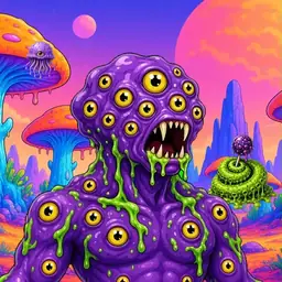 Oozlings #3033, Eyeball Cluster · Mushroom Desert