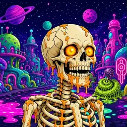 Oozlings #3041, Skull · Neon City