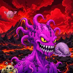 Oozlings #3049, Squid · Lava Fields
