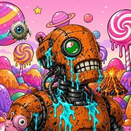 Oozlings #305, Rusty Robot · Candy Planet