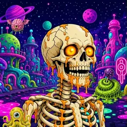 Oozlings #3055, Skull · Neon City