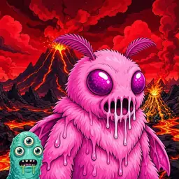 Oozlings #3060, Mutant Moth · Lava Fields