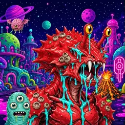 Oozlings #3063, Crab · Neon City