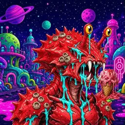 Oozlings #3071, Crab · Neon City