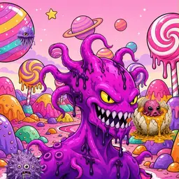 Oozlings #3072, Squid · Candy Planet
