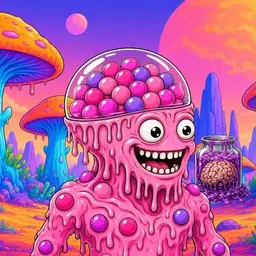 Oozlings #3073, Gumball Brain · Mushroom Desert