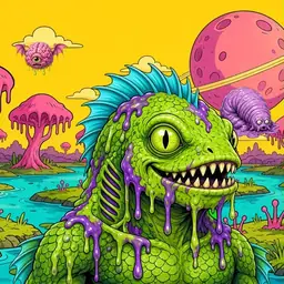 Oozlings #3076, Swamp Fish · Turquoise Swamp