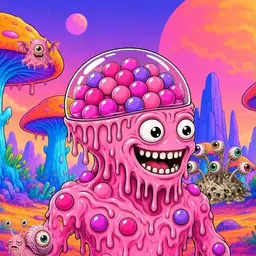 Oozlings #3079, Gumball Brain · Mushroom Desert