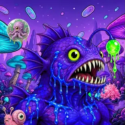 Oozlings #308, Mutated Anglerfish · Fungus Forest