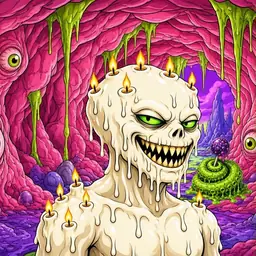 Oozlings #3080, Candle Wax · Flesh Cave