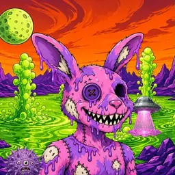 Oozlings #3083, Zombie Bunny · Acid Lake