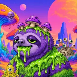 Oozlings #3084, Slime Sloth · Mushroom Desert
