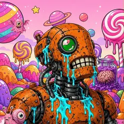 Oozlings #3086, Rusty Robot · Candy Planet