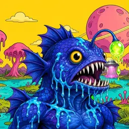 Oozlings #3087, Anglerfish · Turquoise Swamp