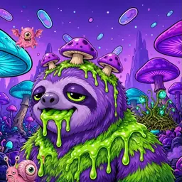 Oozlings #3089, Slime Sloth · Fungus Forest
