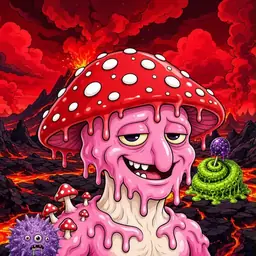 Oozlings #309, Mushroom Head · Lava Fields