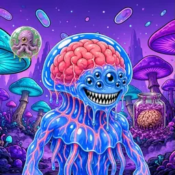 Oozlings #3090, Mutated Jellyfish Brain · Fungus Forest