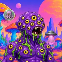 Oozlings #3091, Eyeball Cluster · Mushroom Desert