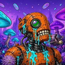 Oozlings #3092, Rusty Robot · Fungus Forest