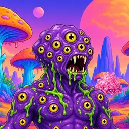 Oozlings #31, Eyeball Cluster · Mushroom Desert
