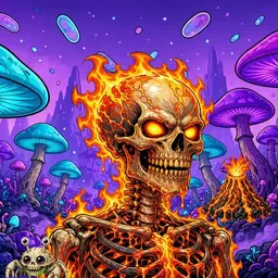 Oozlings #3100, Fire Skull · Fungus Forest