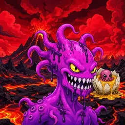 Oozlings #3101, Squid · Lava Fields