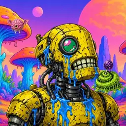 Oozlings #3106, Mutated Rusty Robot · Mushroom Desert