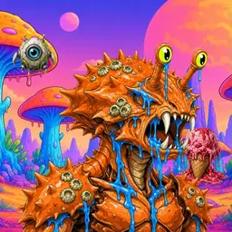 Oozlings #3107, Mutated Crab · Mushroom Desert