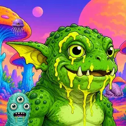 Oozlings #3108, Mutated Toad Goblin · Mushroom Desert