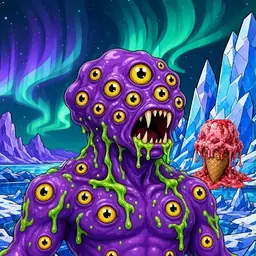 Oozlings #311, Eyeball Cluster · Aurora Ice