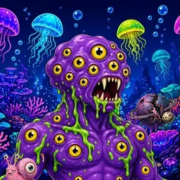 Oozlings #3114, Eyeball Cluster · Glow Reef