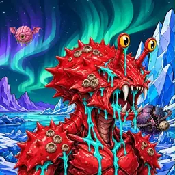 Oozlings #3116, Crab · Aurora Ice