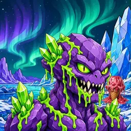Oozlings #3122, Crystal Rock · Aurora Ice