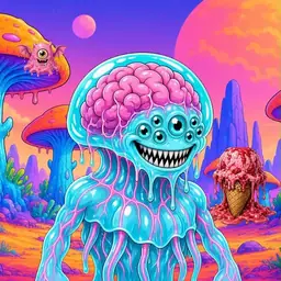 Oozlings #3124, Jellyfish Brain · Mushroom Desert