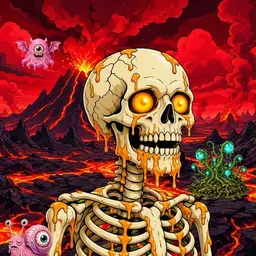 Oozlings #3127, Skull · Lava Fields