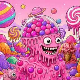 Oozlings #3129, Gumball Brain · Candy Planet
