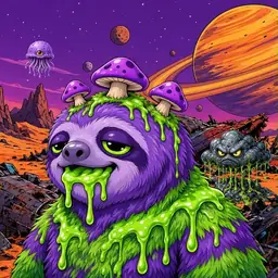Oozlings #313, Slime Sloth · Ship Junkyard