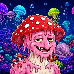 Oozlings #3130, Mushroom Head · Glow Reef