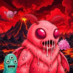 Oozlings #3132, Mutated Mutant Moth · Lava Fields