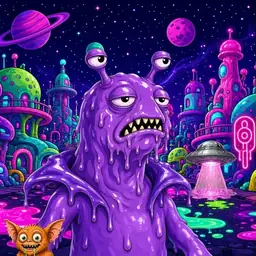 Oozlings #3134, Slug · Neon City